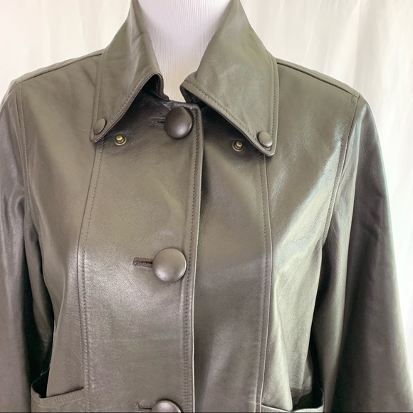 Anne Klein Genuine Leather Jacket Size 10 - Picture 2 of 10